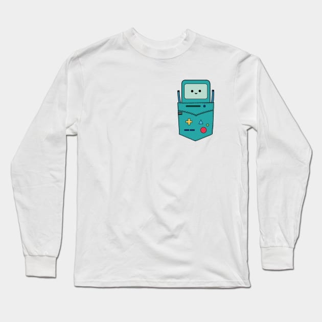 Beemo BMO B-MO Adventure Time Pouchie Shirt Long Sleeve T-Shirt by MMTees